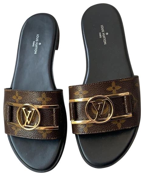 louis vuitton lock it flat mule black|louis vuitton flat mule sandals.